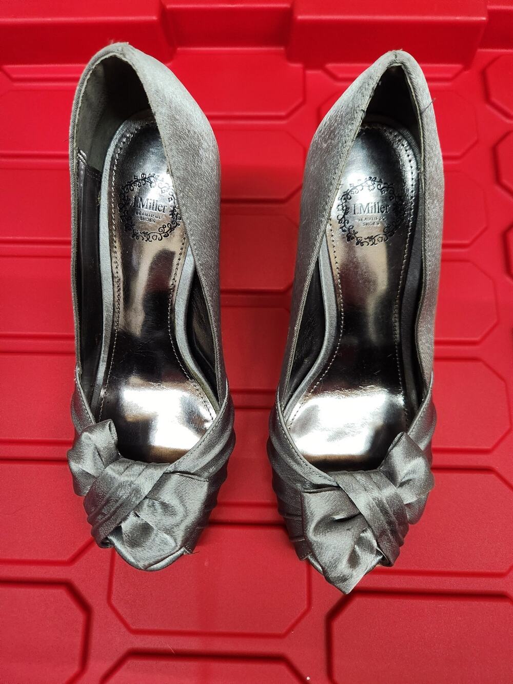 I.Miller Gray Open Toe Heels